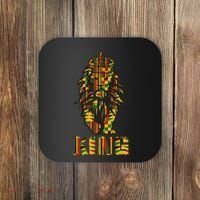 Lion Kente Cloth For King African Lover Coaster thumb 0