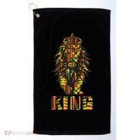 Lion Kente Cloth For King African Lover Golf Towel thumb 0