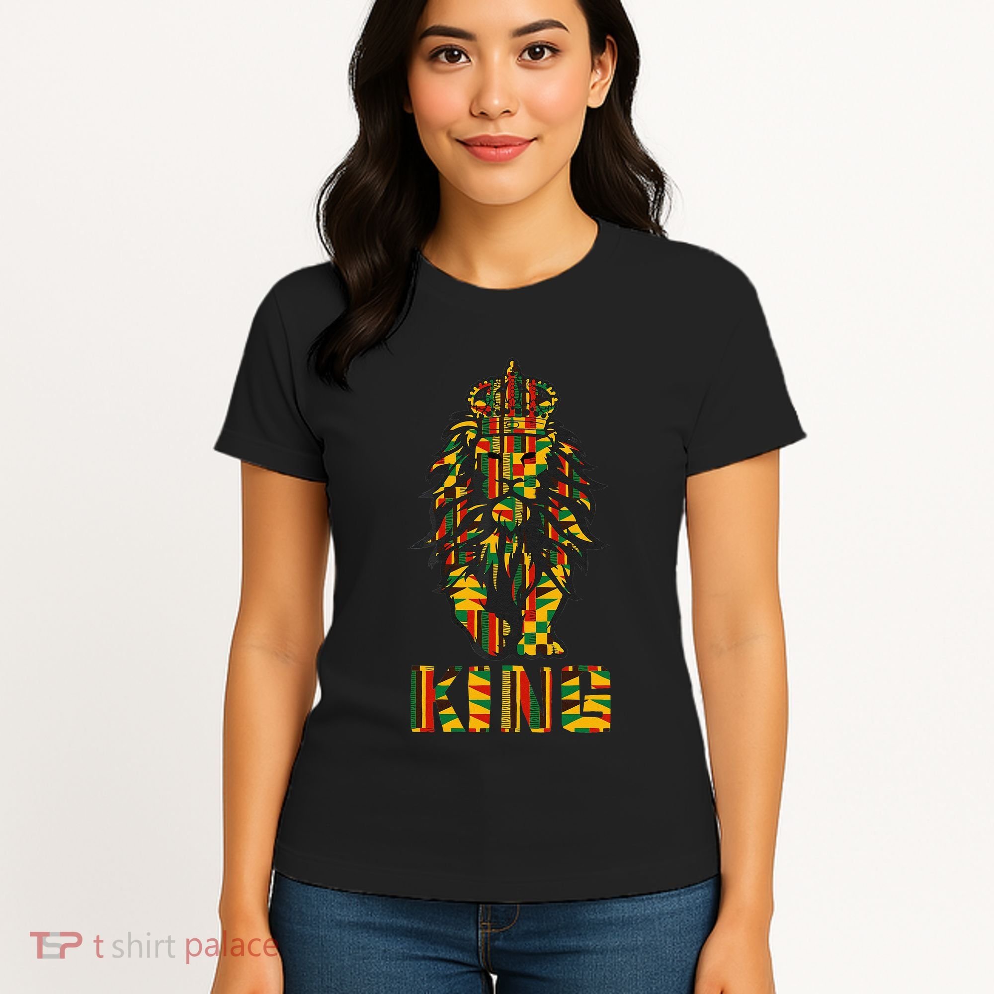 Lion Kente Cloth For King African Lover Women's T-Shirt