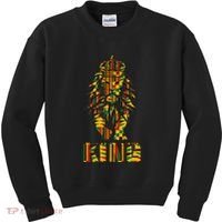 Lion Kente Cloth For King African Lover Kids Sweatshirt thumb 0
