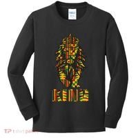 Lion Kente Cloth For King African Lover Kids Long Sleeve Shirt thumb 0