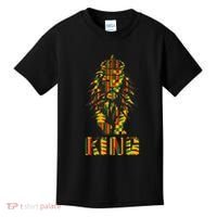 Lion Kente Cloth For King African Lover Kids T-Shirt thumb 0