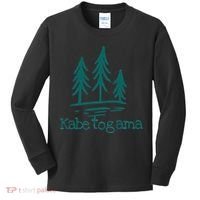 Lake Kabetogama Forest Rustic Camping Woods Trees Campground Kids Long Sleeve Shirt thumb 0