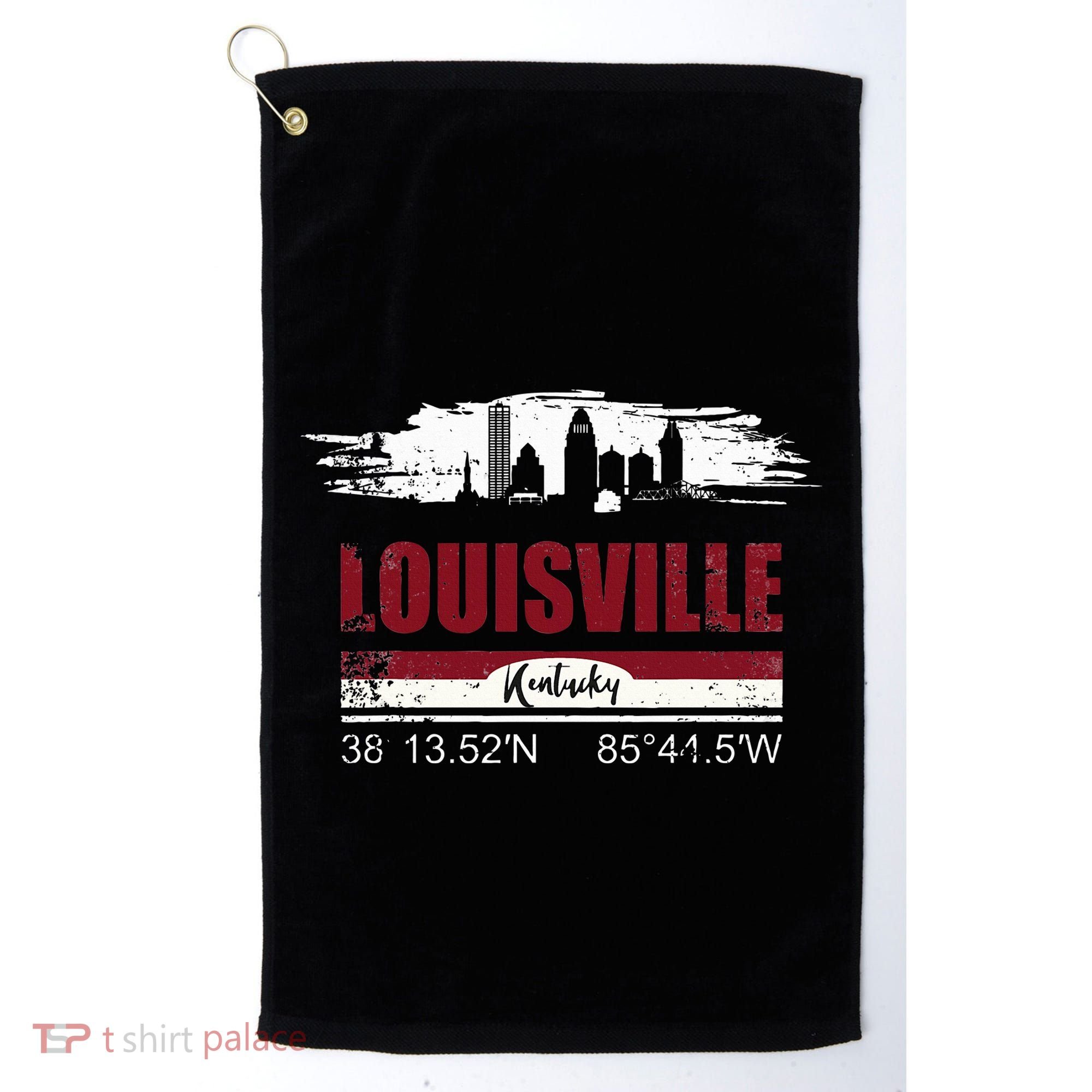 Louisville Kentucky Gift Geographic Coordinates Golf Towel