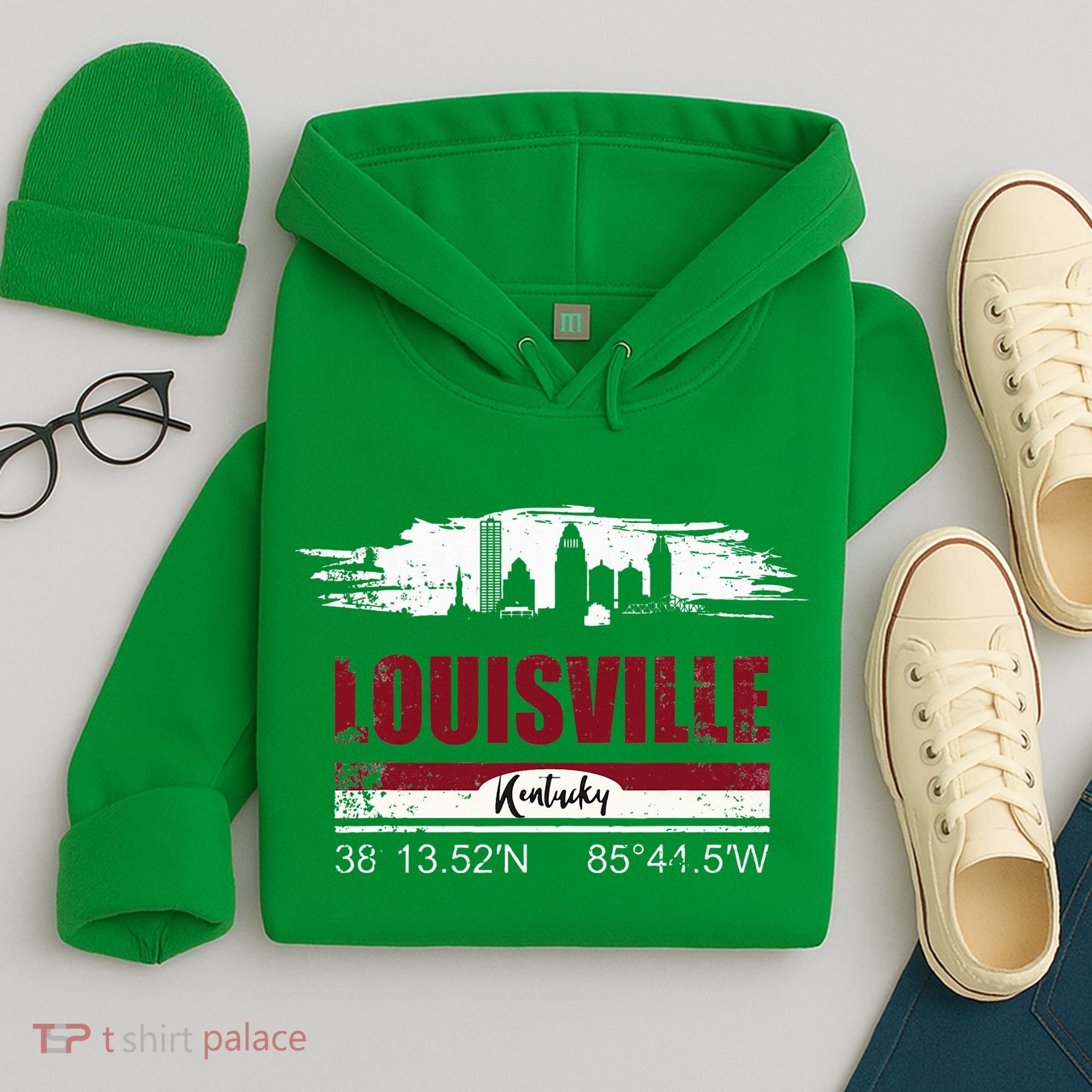 Louisville Kentucky Gift Geographic Coordinates Hoodie