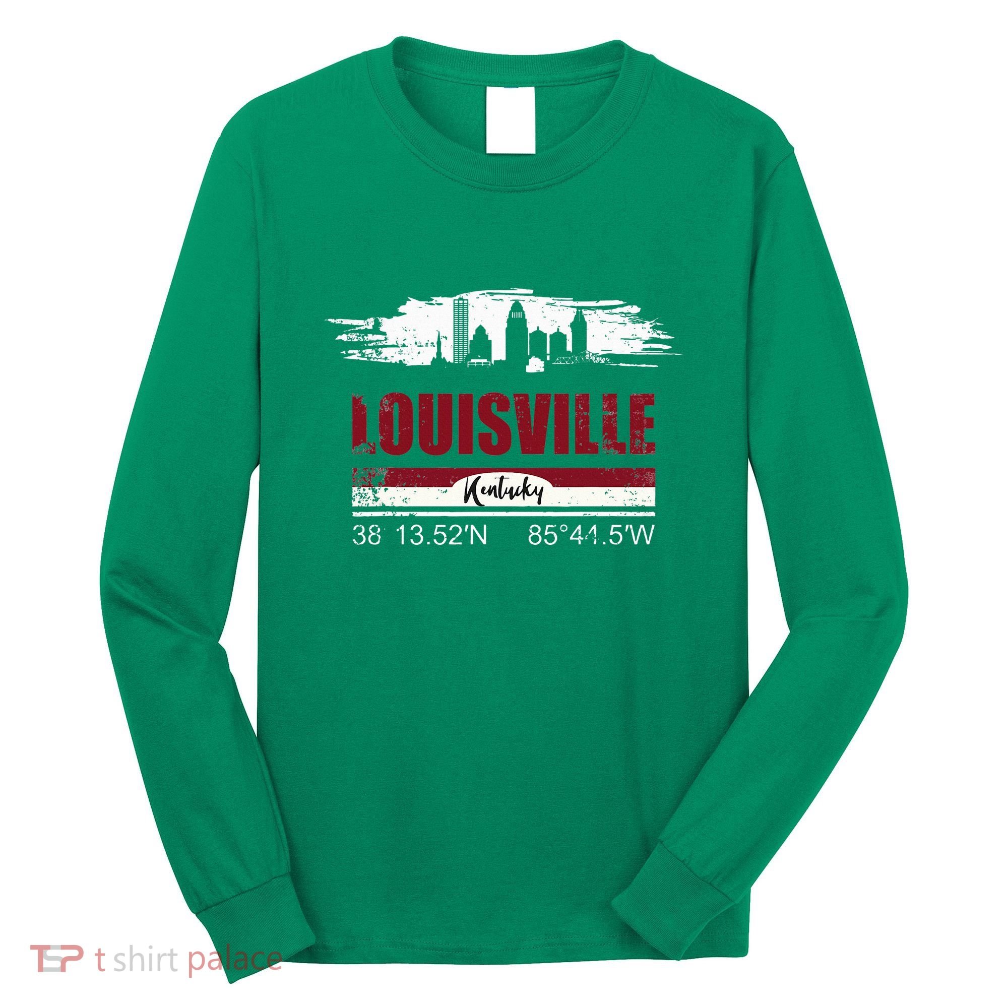 Louisville Kentucky Gift Geographic Coordinates Long Sleeve Shirt