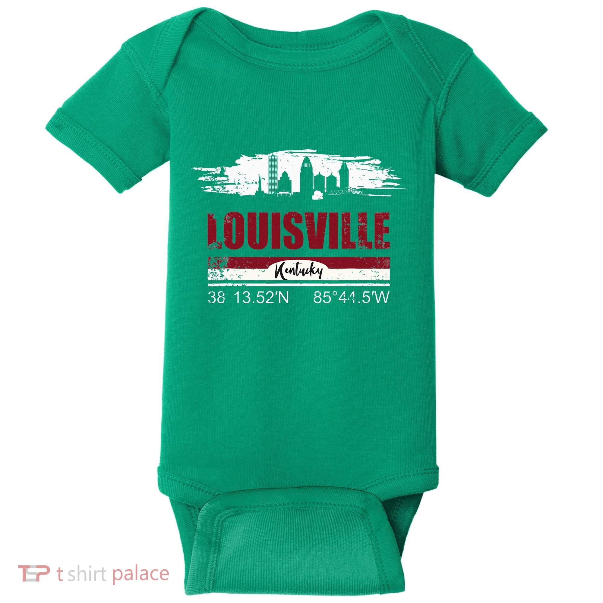 Louisville Kentucky Gift Geographic Coordinates Baby Bodysuit