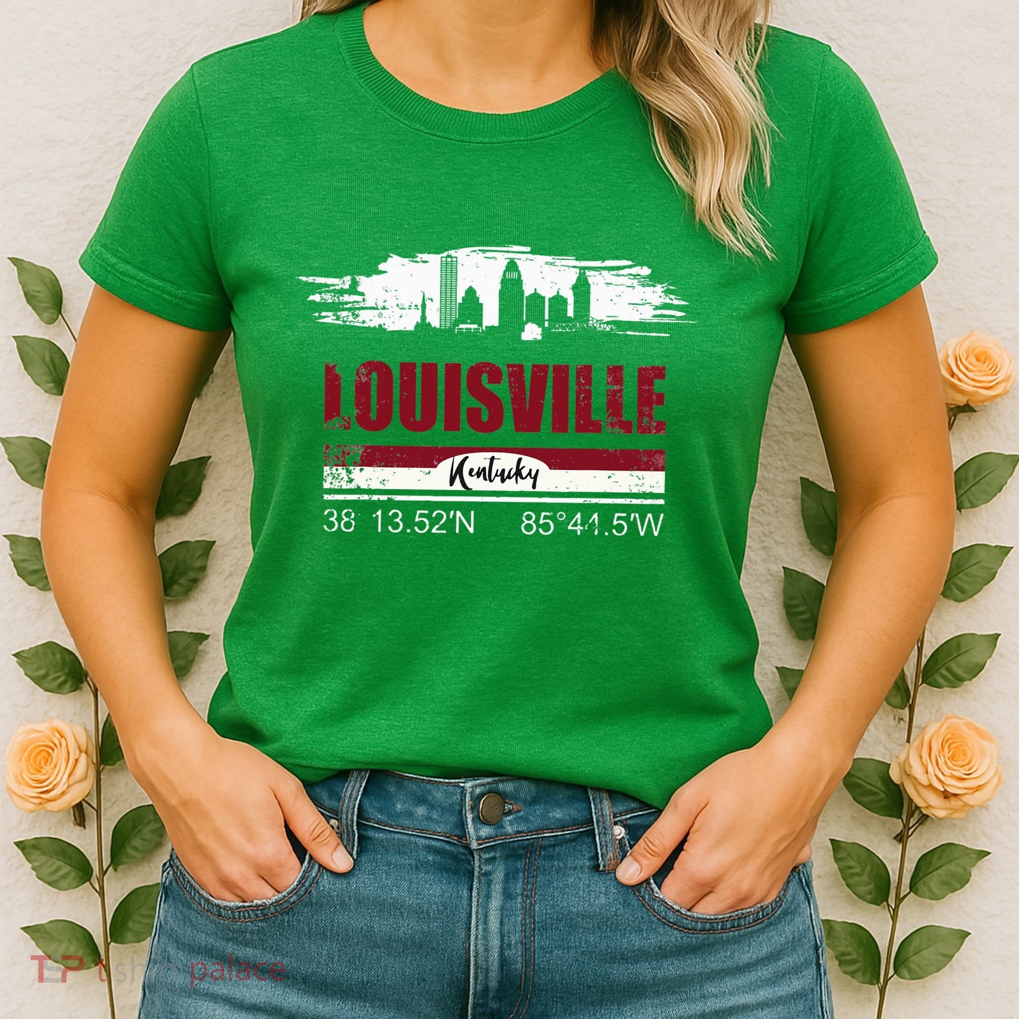 Louisville Kentucky Gift Geographic Coordinates Women's T-Shirt