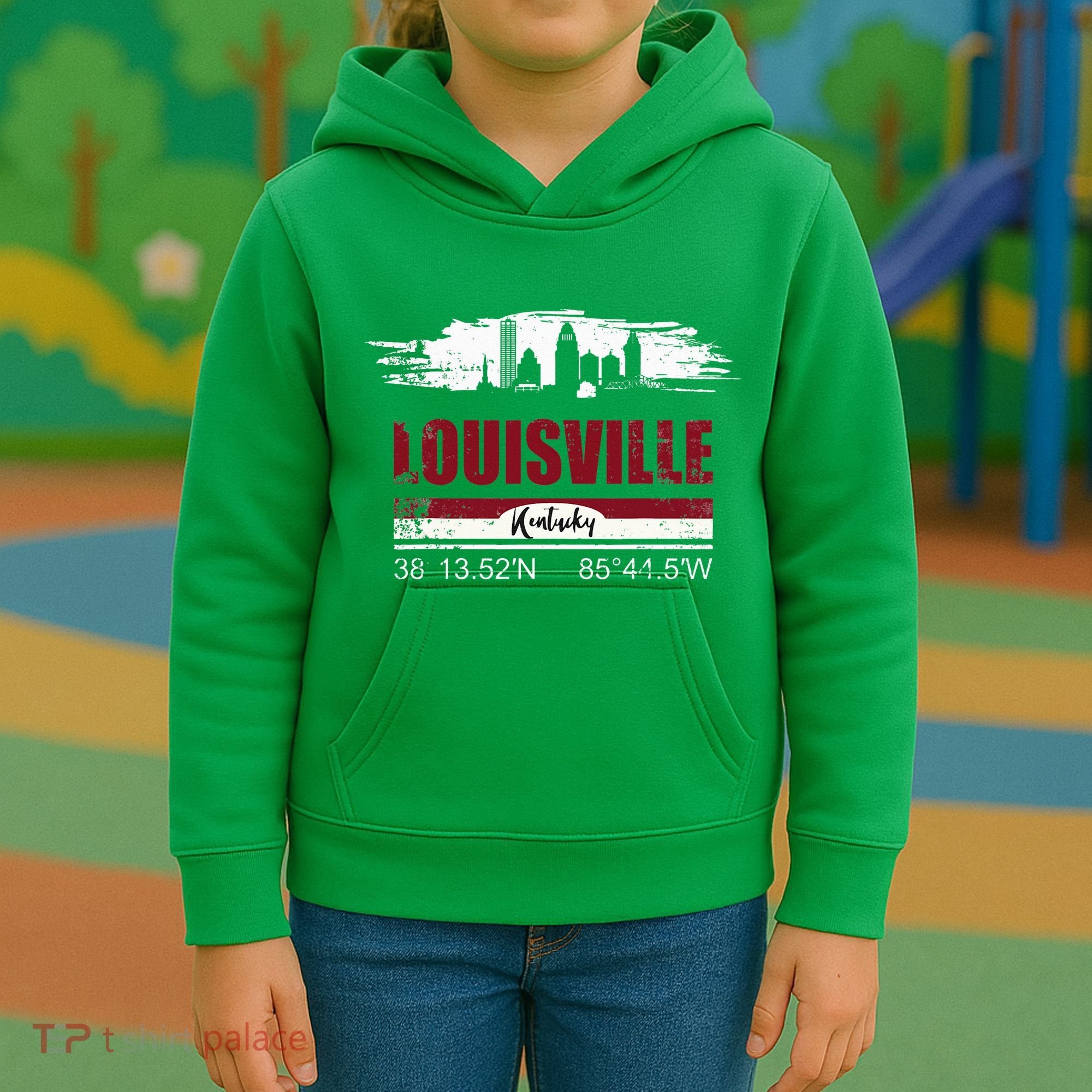 Louisville Kentucky Gift Geographic Coordinates Kids Hoodie