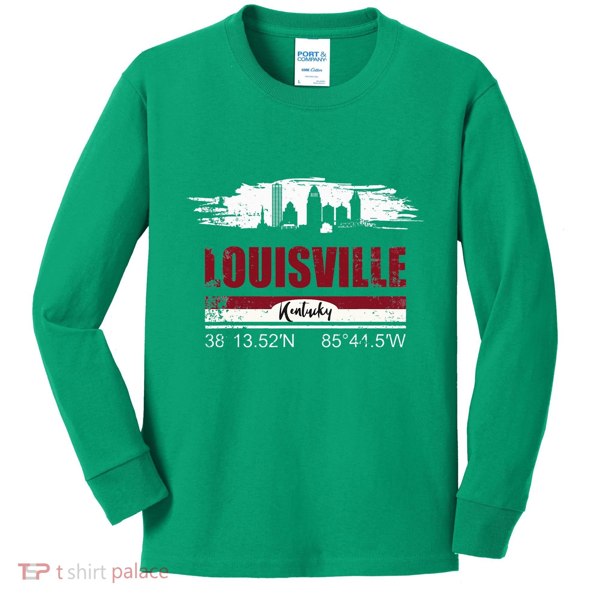 Louisville Kentucky Gift Geographic Coordinates Kids Long Sleeve Shirt