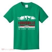 Louisville Kentucky Gift Geographic Coordinates Kids T-Shirt thumb 0