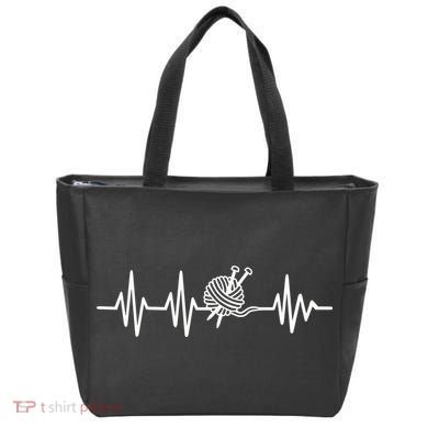 Love Knitting Heartbeat Tote Bag