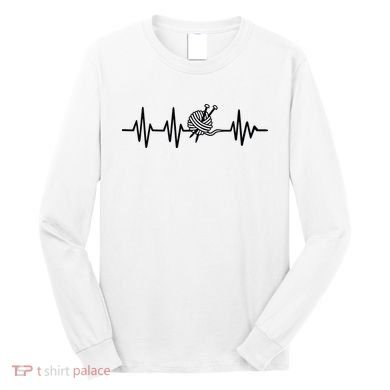 Love Knitting Heartbeat Long Sleeve Shirt
