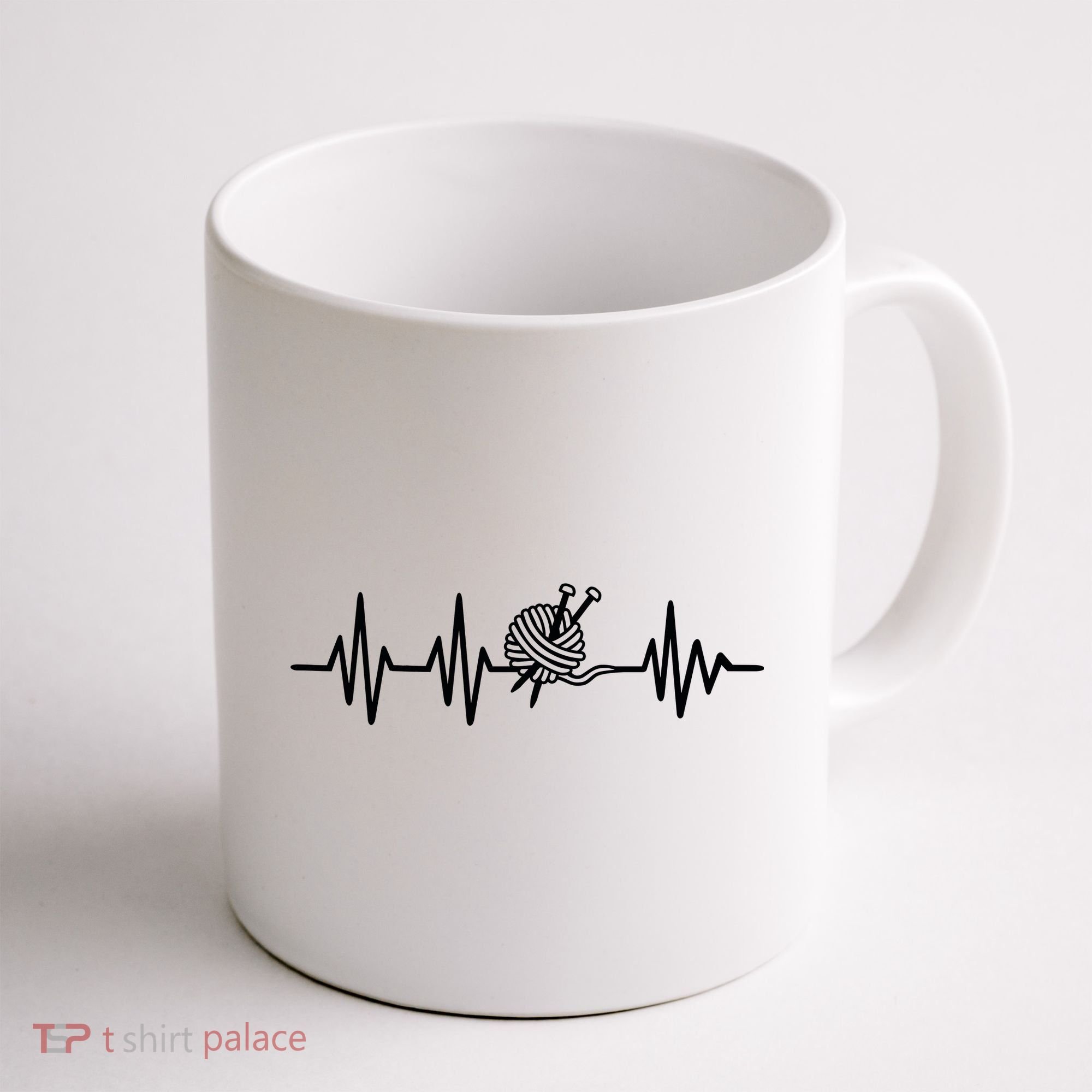 Love Knitting Heartbeat Coffee Mug