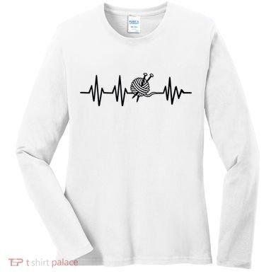 Love Knitting Heartbeat Women's Long Sleeve Shirt