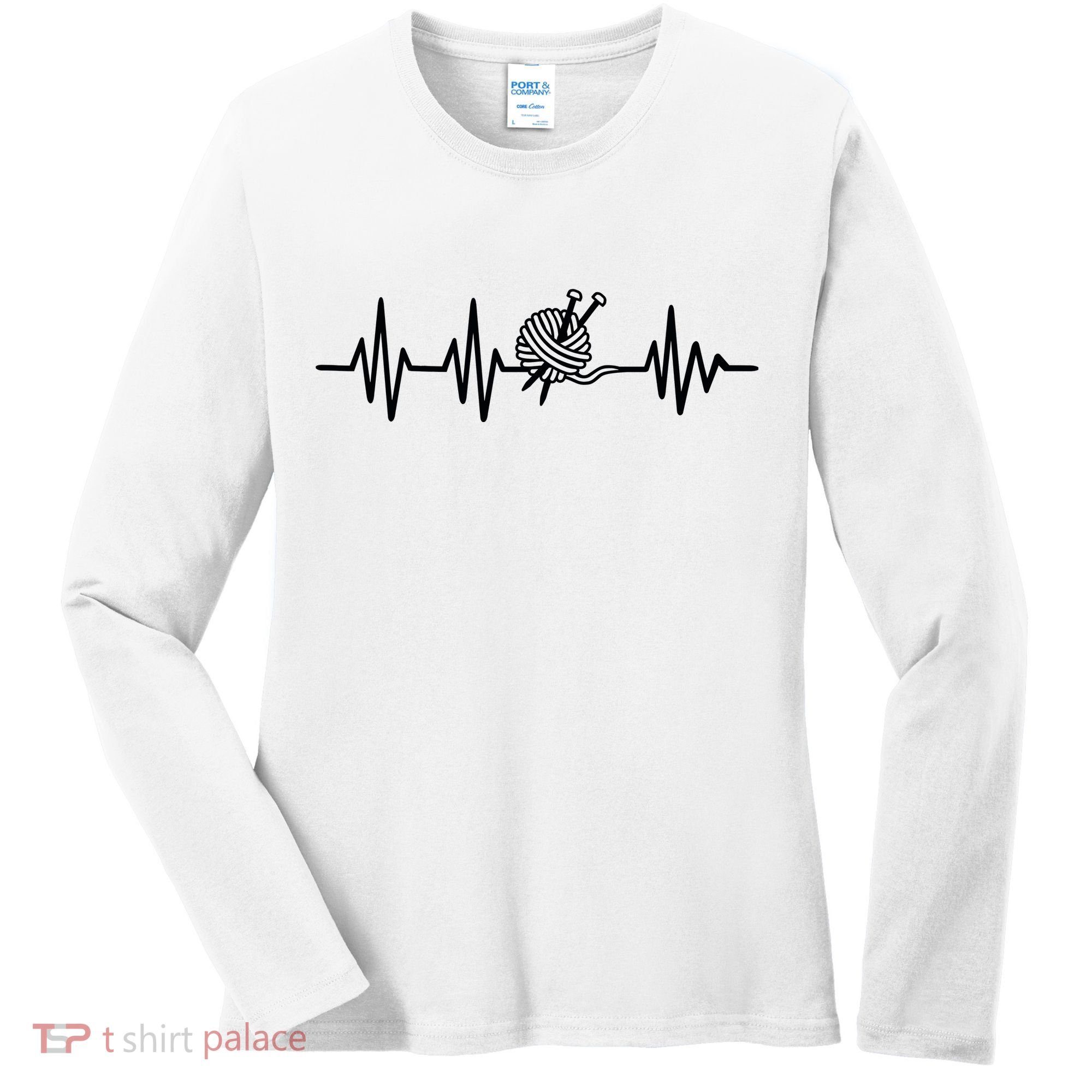 Love Knitting Heartbeat Women's Long Sleeve Shirt