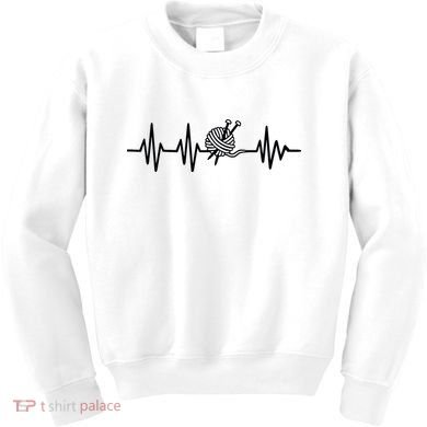 Love Knitting Heartbeat Kids Sweatshirt