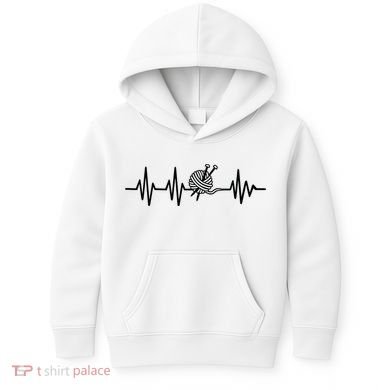 Love Knitting Heartbeat Kids Hoodie