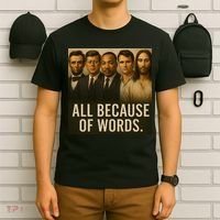 Lincoln Kennedy King Charlie Kirk Jesus All Because Of Words T-Shirt thumb 6