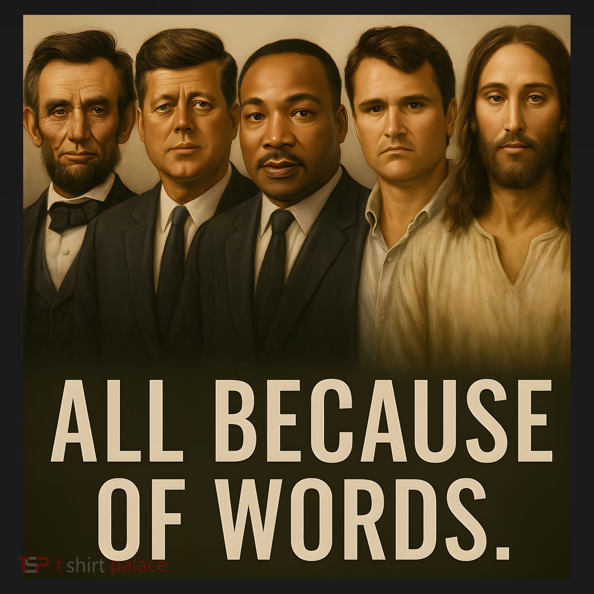 Lincoln Kennedy King Charlie Kirk Jesus All Because Of Words Women's Hoodie