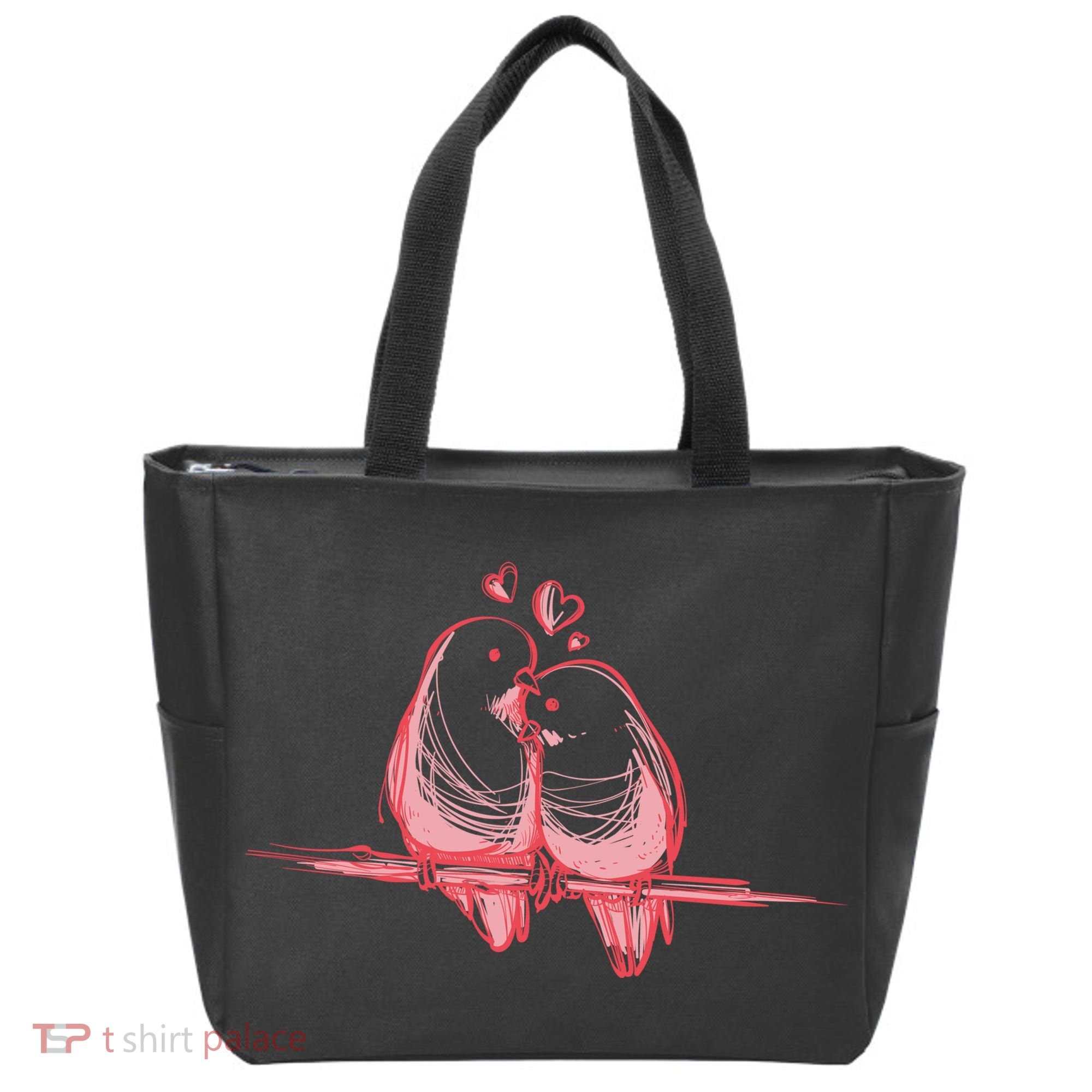 Lovebirds Kissing Tote Bag