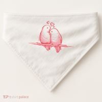 Lovebirds Kissing USA-Made Doggie Bandana thumb 0