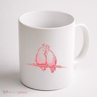 Lovebirds Kissing Coffee Mug thumb 1