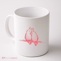 Lovebirds Kissing Coffee Mug thumb 0
