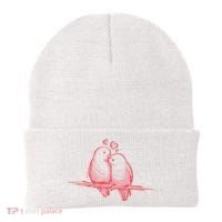 Lovebirds Kissing Beanie thumb 0