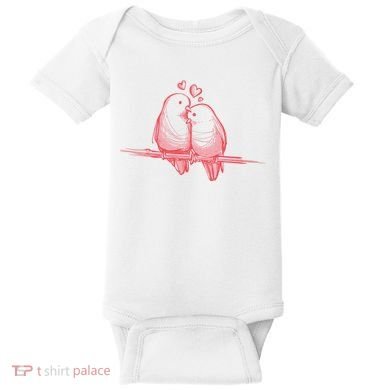 Lovebirds Kissing Baby Bodysuit