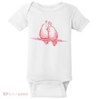 Lovebirds Kissing Baby Bodysuit thumb 0
