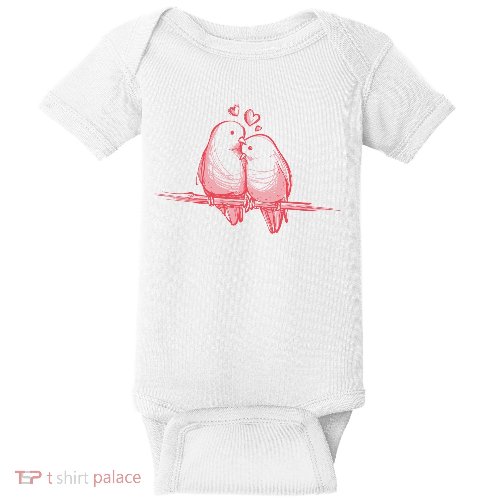 Lovebirds Kissing Baby Bodysuit