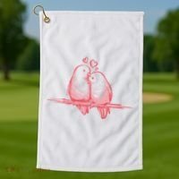 Lovebirds Kissing Golf Towel thumb 1