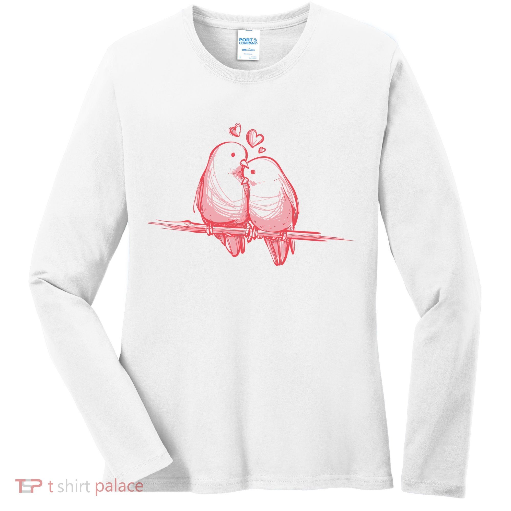Lovebirds Kissing Women's Long Sleeve Shirt