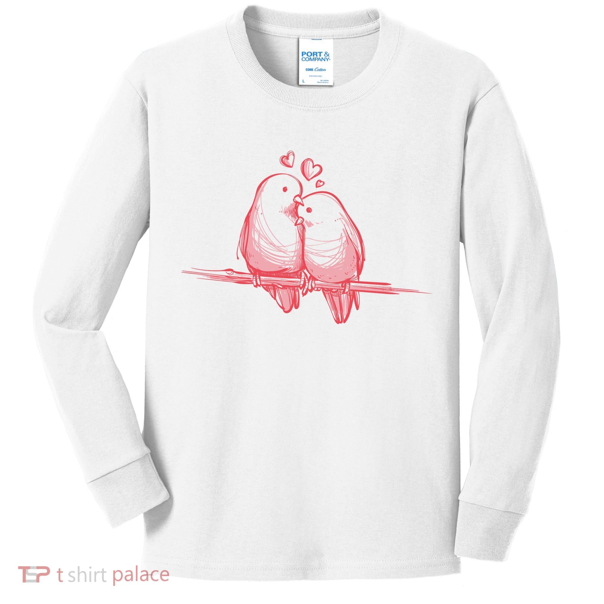 Lovebirds Kissing Kids Long Sleeve Shirt