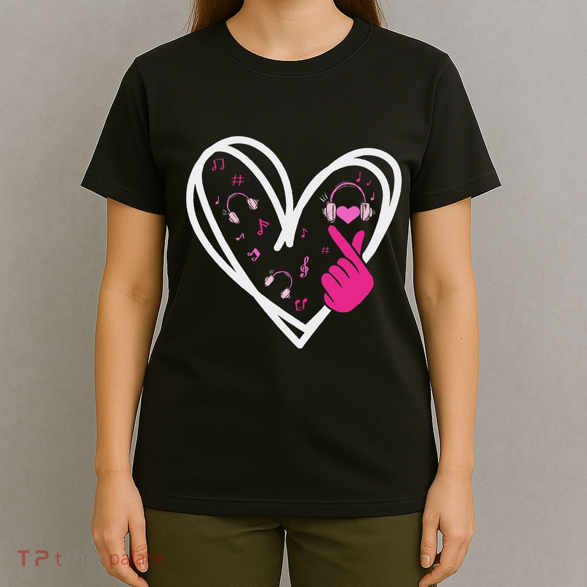 Love K Pop Finger Heart Korean Pop Music K Pop Ns T-Shirt