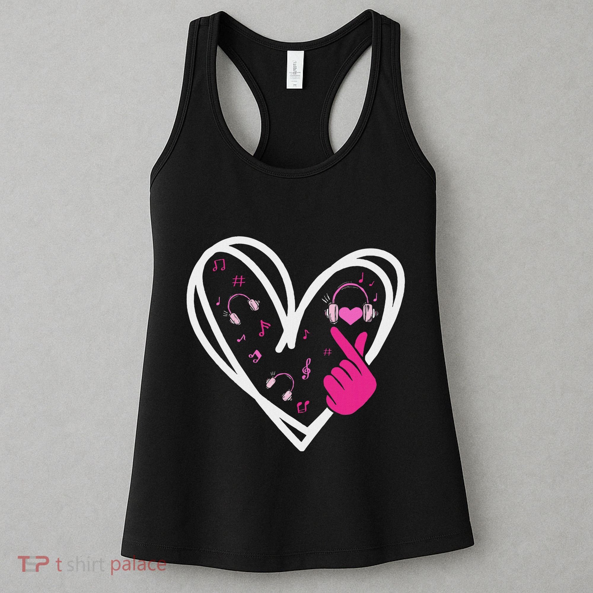 Love K Pop Finger Heart Korean Pop Music K Pop Ns Women's Tank Top