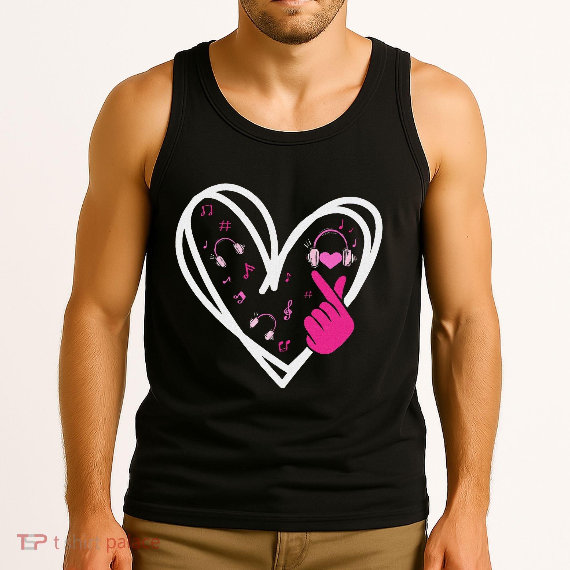 Love K Pop Finger Heart Korean Pop Music K Pop Ns Tank Top