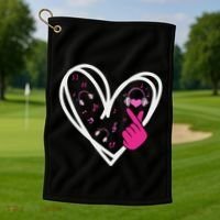 Love K Pop Finger Heart Korean Pop Music K Pop Ns Golf Towel thumb 1