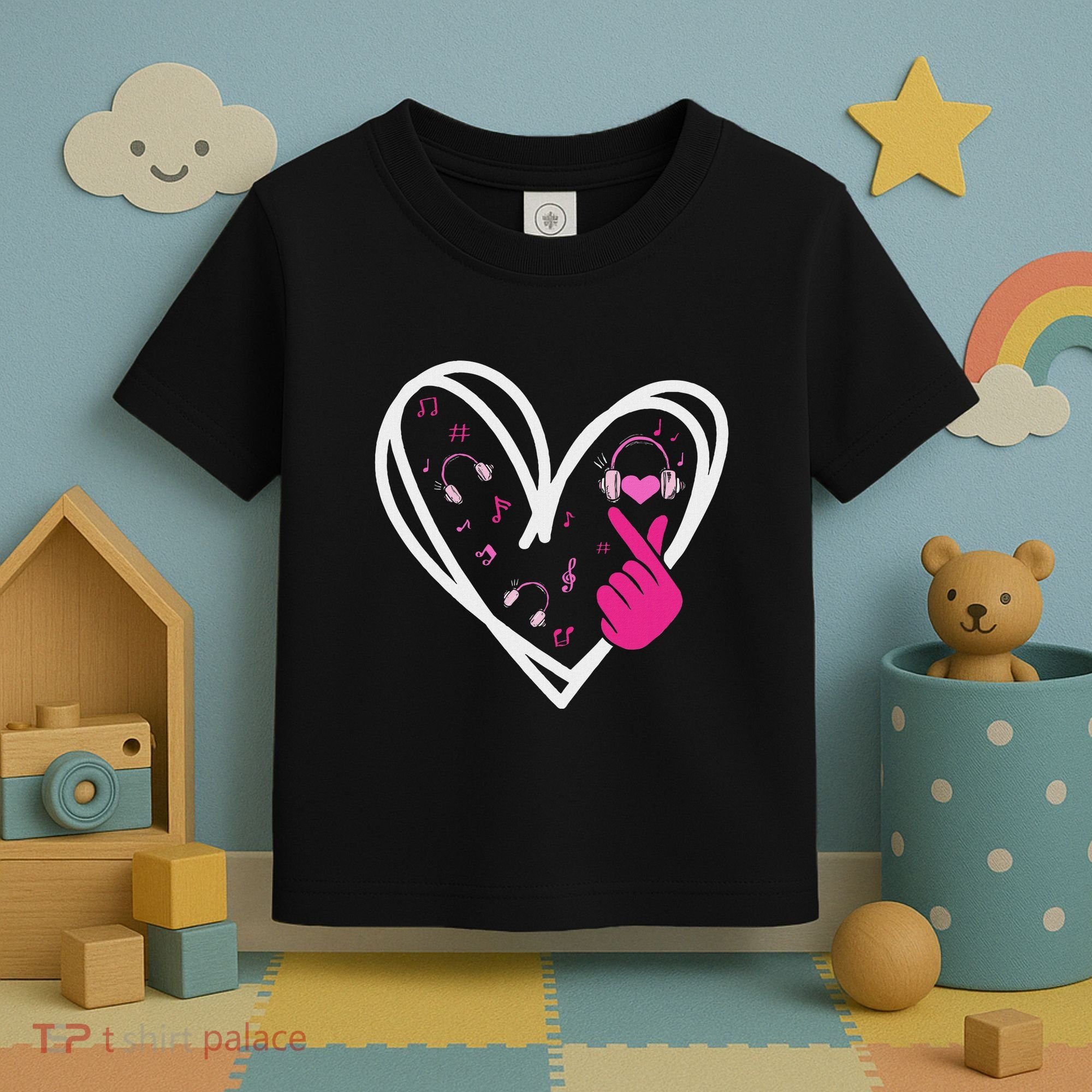 Love K Pop Finger Heart Korean Pop Music K Pop Ns Toddler T-Shirt