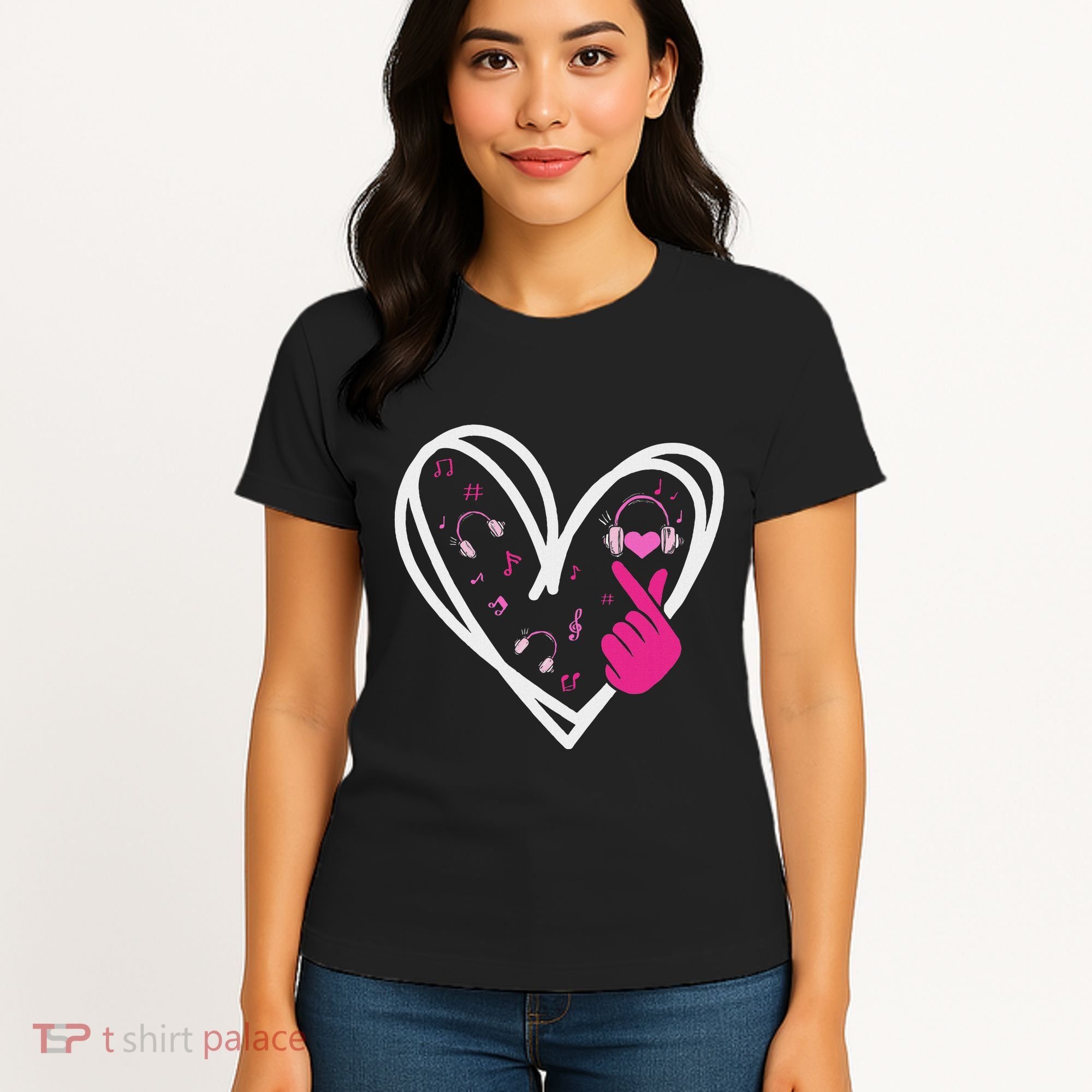 Love K Pop Finger Heart Korean Pop Music K Pop Ns Women's T-Shirt