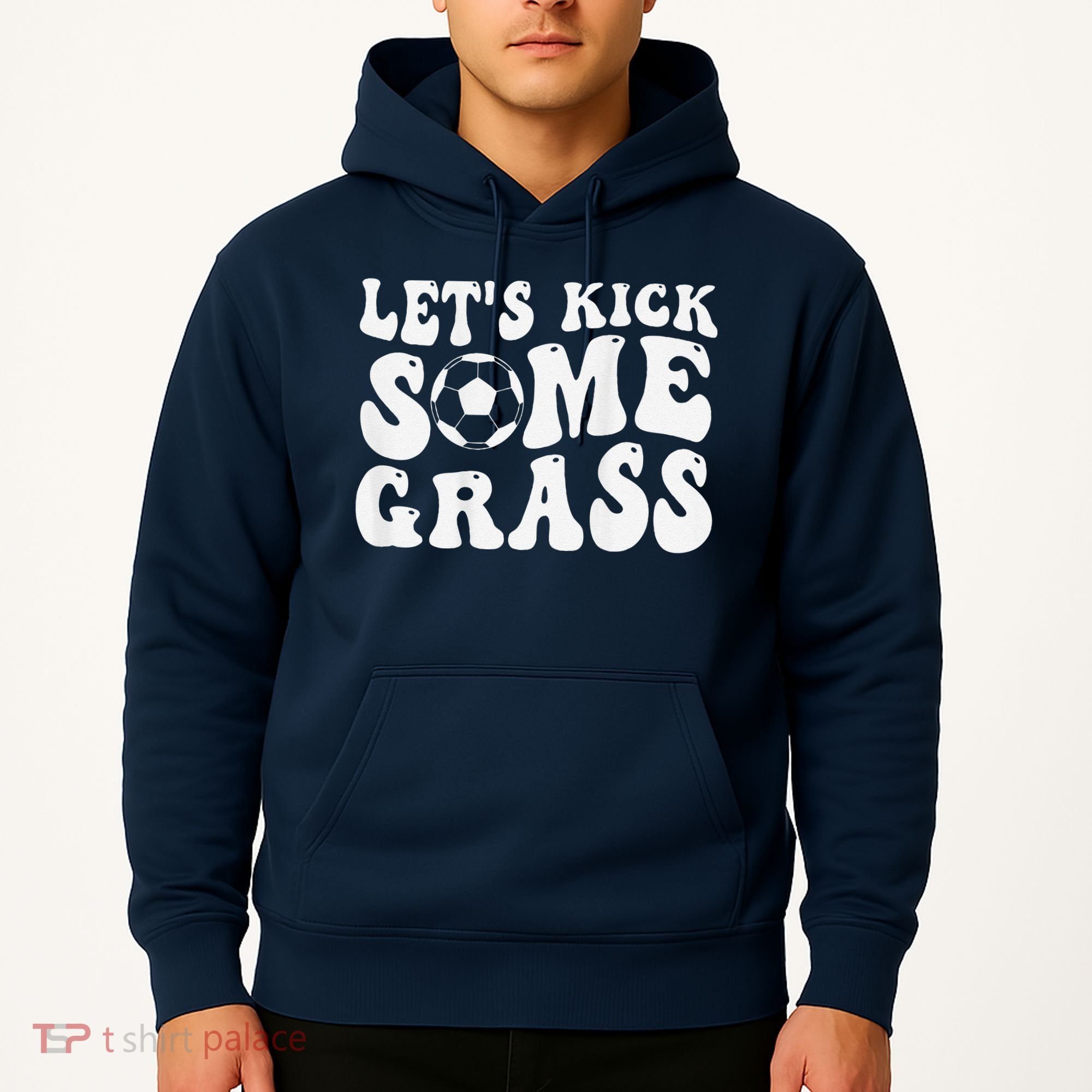 Let’S Kick Some Grass Funny Cheer Soccer Mom Hoodie