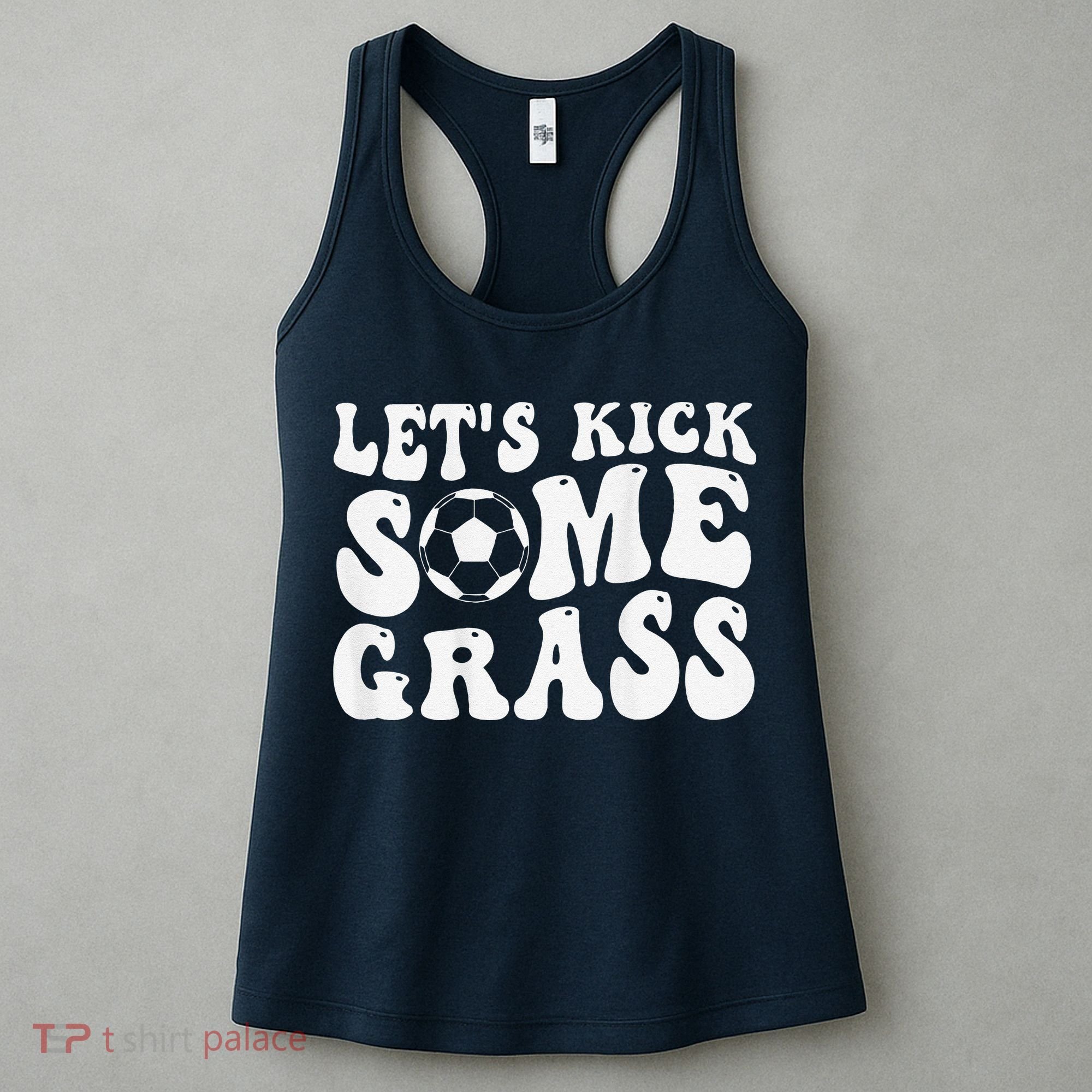 Let’S Kick Some Grass Funny Cheer Soccer Mom Women's Tank Top