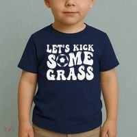 Let’S Kick Some Grass Funny Cheer Soccer Mom Toddler T-Shirt thumb 2