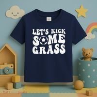 Let’S Kick Some Grass Funny Cheer Soccer Mom Toddler T-Shirt thumb 3