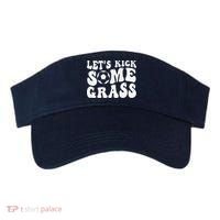 Let’S Kick Some Grass Funny Cheer Soccer Mom Visor thumb 0