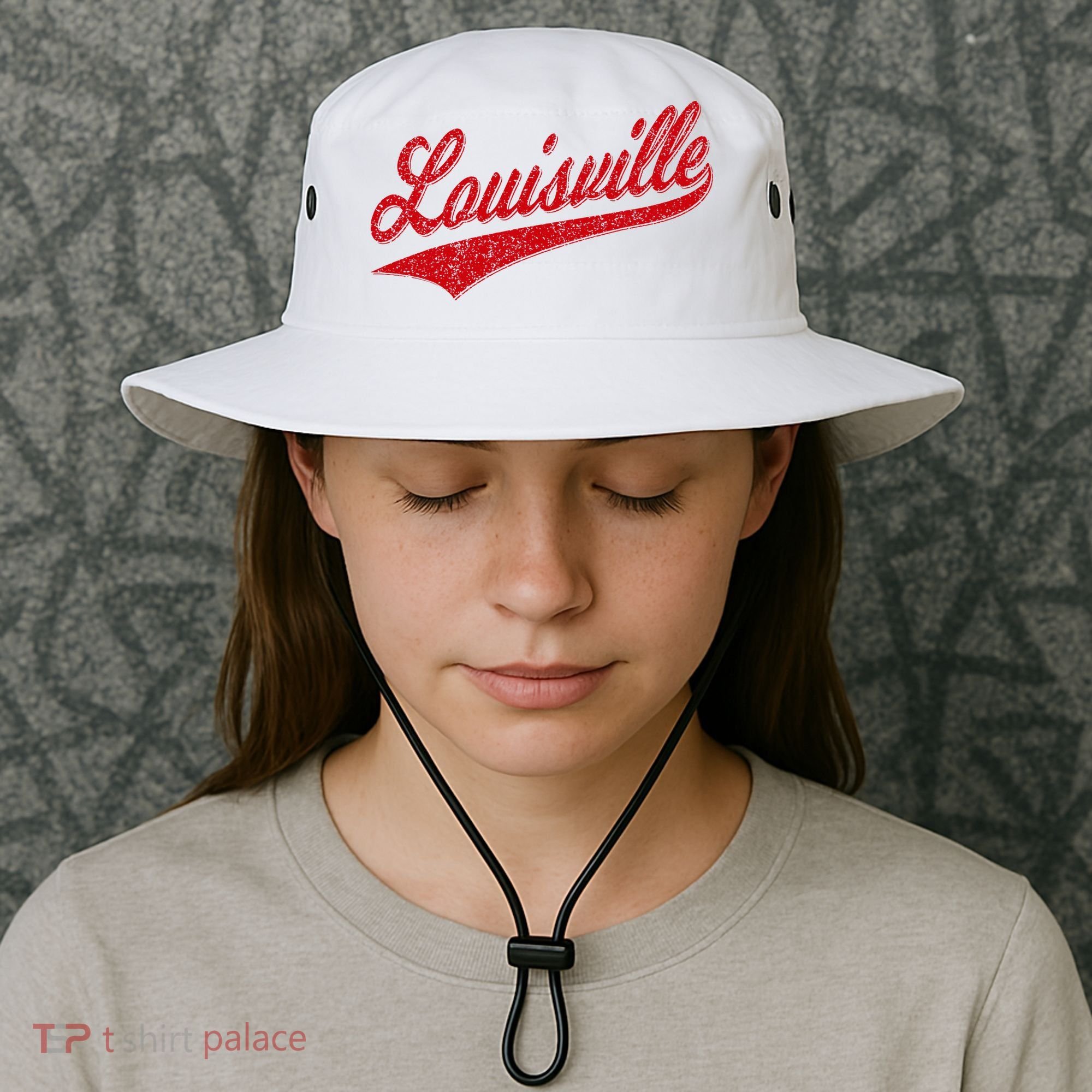Louisville Kentucky Varsity Script Classic Sports Jersey Bucket Hat