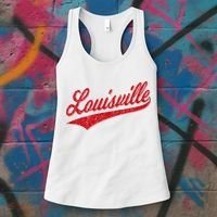 Louisville Kentucky Varsity Script Classic Sports Jersey Women's Tank Top thumb 3