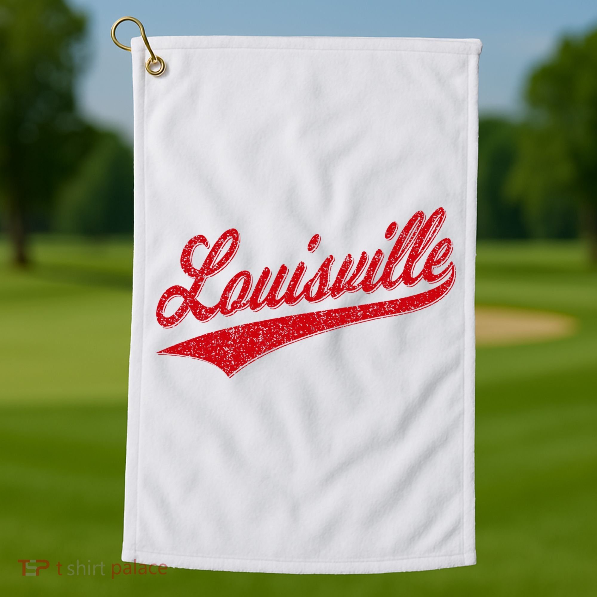 Louisville Kentucky Varsity Script Classic Sports Jersey Golf Towel