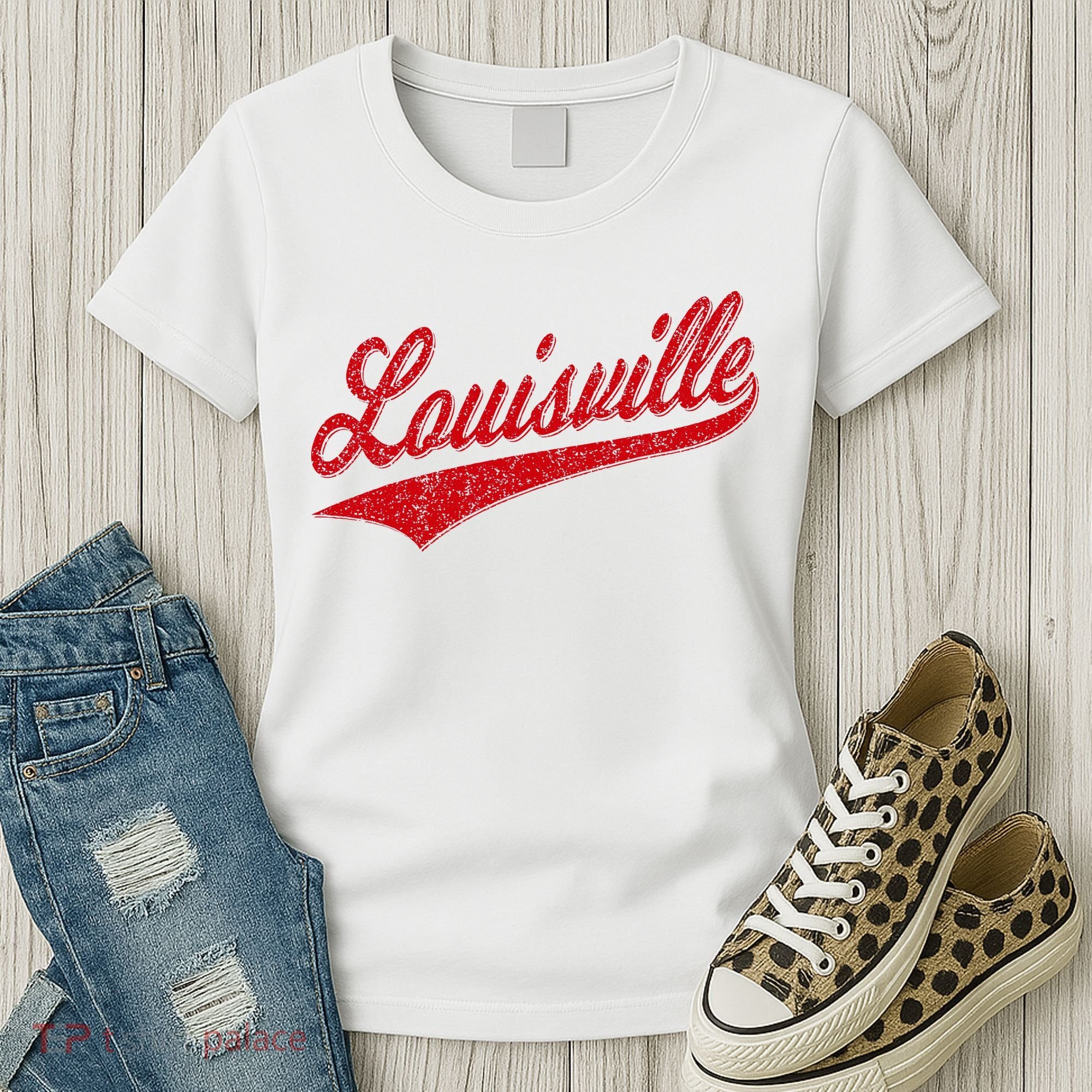 Louisville Kentucky Varsity Script Classic Sports Jersey Women's T-Shirt